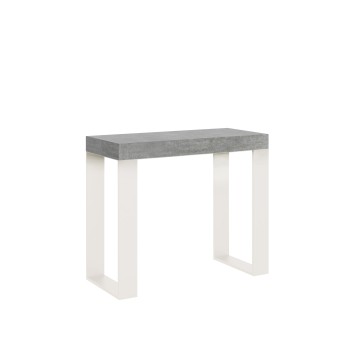 Console Tecno avec cadre Blanc - Console extensible 90x40/196 cm Tecno Small Frêne Blanc avec cadre Blanc