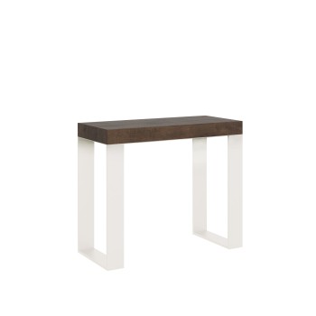 Console Tecno avec cadre Blanc - Console extensible 90x40/196 cm Tecno Small Frêne Blanc avec cadre Blanc