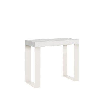 Console Tecno avec cadre Blanc - Console extensible 90x40/196 cm Tecno Small Frêne Blanc avec cadre Blanc