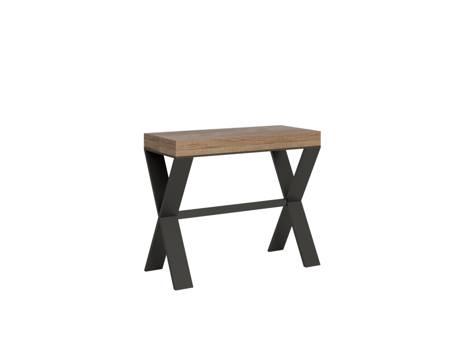 Table console Xenia structure Anthracite - Console extensible 90x40/300 cm Xenia Premium Chêne Nature structure Anthracite