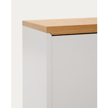 Buffet 3 portes Abilen en placage chêne et laqué blanc 180 x 75 cm FSC 100%