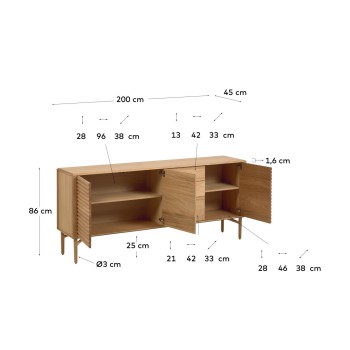 Credenza Lenon 3 ante 3 cassetti legno e impiallacMIX Credit