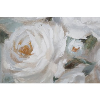 PEINTURE SUR TOILE FLEUR CRÈME