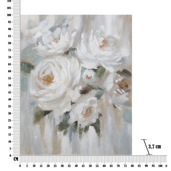 PEINTURE SUR TOILE FLEUR CRÈME