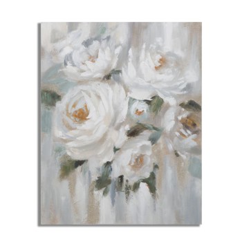 PEINTURE SUR TOILE FLEUR CRÈME