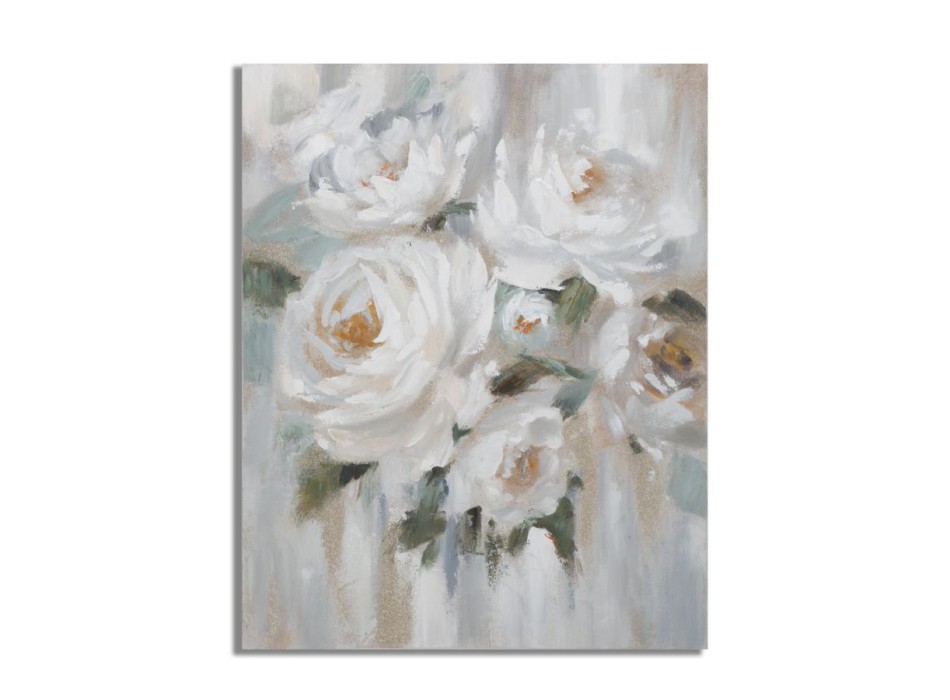 PEINTURE SUR TOILE FLEUR CRÈME