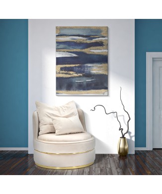 PEINTURE SUR TOILE BLEU FONCÉ