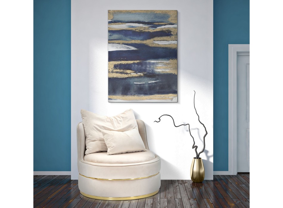 PEINTURE SUR TOILE BLEU FONCÉ