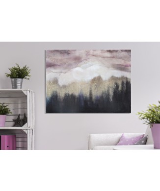 PEINTURE SUR TOILE MONTAGNE ROSE