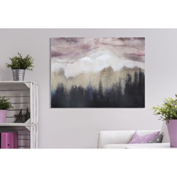 PEINTURE SUR TOILE MONTAGNE ROSE