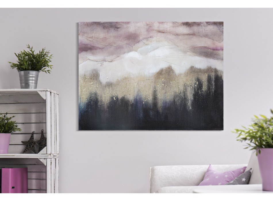 PEINTURE SUR TOILE MONTAGNE ROSE