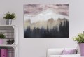 PEINT SUR TOILE MONTAGNE ROSE