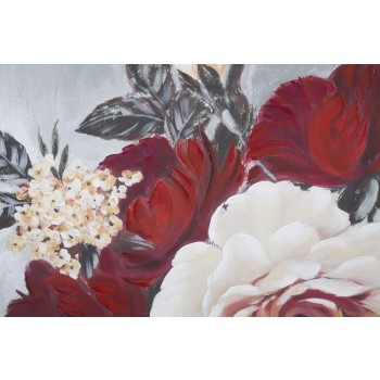 TABLEAU SUR TOILE CARRÉ FLEUR ROUGE