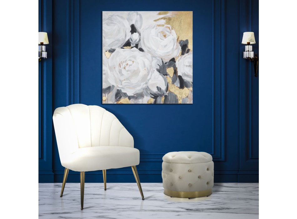 TABLEAU SUR TOILE FLEUR BLANCHE -A-