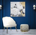 PEINT SUR TOILE FLEUR BLANCHE -A-