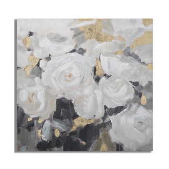 TABLEAU SUR TOILE FLEUR BLANCHE -B-