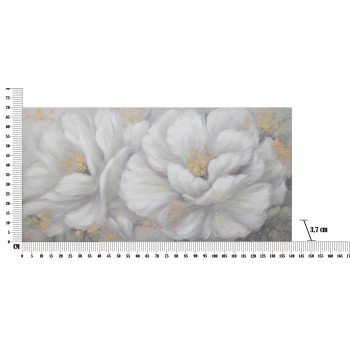 PEINT SUR TOILE FLEUR BLANCHE/OR