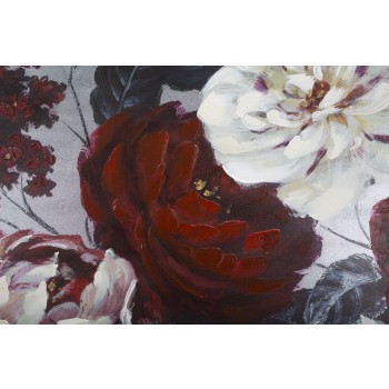 PEINTURE SUR TOILE FLEUR BLANC/ROUGE DARKBACK