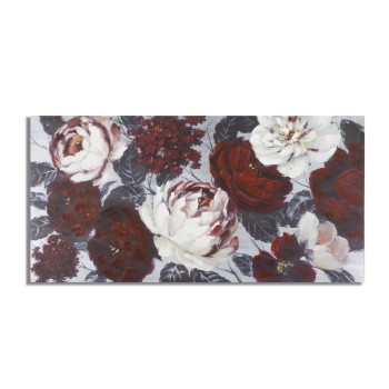 PEINTURE SUR TOILE FLEUR BLANC/ROUGE DARKBACK