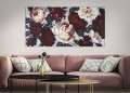 PEINTURE SUR TOILE FLEUR BLANCHE/ROUGE LIGHTBACK 150X3,8X76