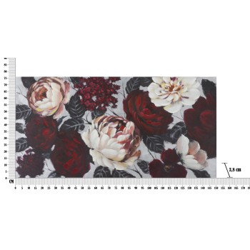 TABLEAU SUR TOILE FLEUR BLANC/ROUGE BACK LIGHT 150X3,8X76