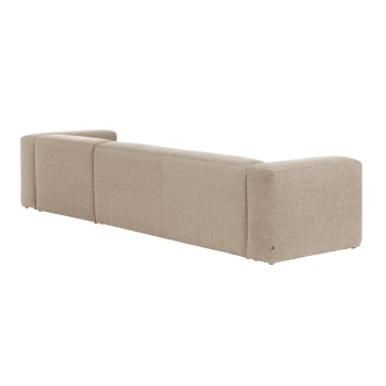 Divano Blok 4 posti chaise longue destra beige 330 cm