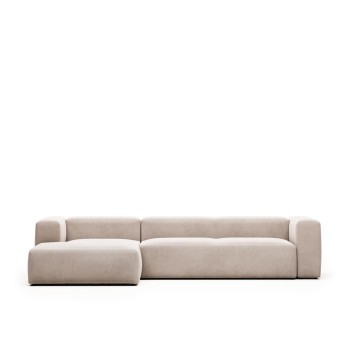 Divano Blok 4 posti chaise longue sinistra beige 330 cm