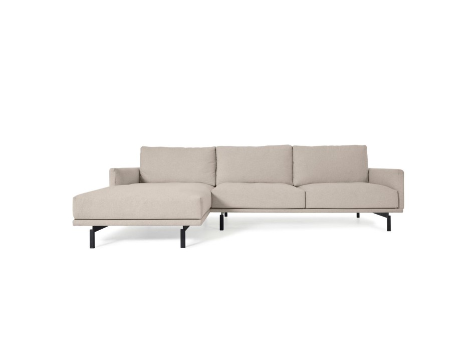 Divano Galene 3 posti con chaise longue sinistro beige 254 cm