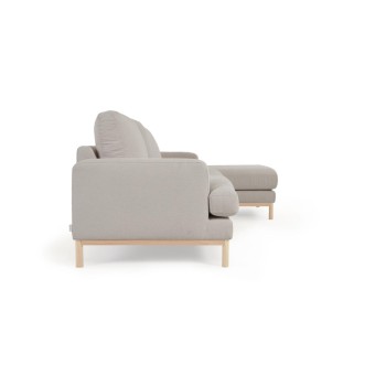 Divano Mihaela 3 posti con chaise longue destra in shearling