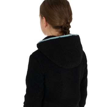 SWEAT-SHIRT FILLE EN POLAIRE BOUCLÉE AVEC ZIP SUR LE DEVANT