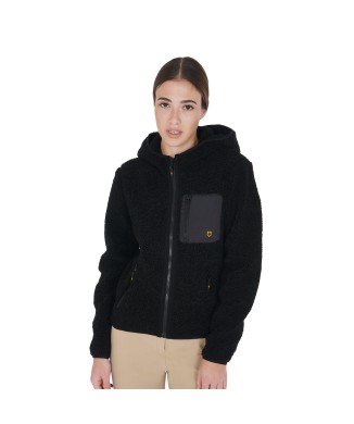 SWEAT-SHIRT FEMME EN POLAIRE BOUCLÉE AVEC POCHE DEVANT