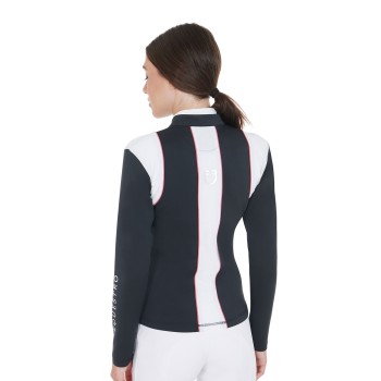 SWEAT-SHIRT FEMME EN TISSU TECHNIQUE AVEC INSERTS PERFORÉS