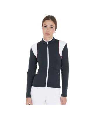 SWEAT-SHIRT FEMME EN TISSU TECHNIQUE AVEC INSERTS PERFORÉS