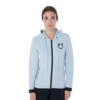 SWEAT-SHIRT FEMME AVEC ZIP SUR LE DEVANT EN TISSU TECHNIQUE INTERLOCK