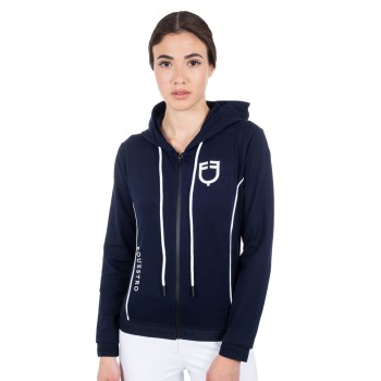 SWEAT-SHIRT FEMME AVEC ZIP SUR LE DEVANT EN TISSU TECHNIQUE INTERLOCK