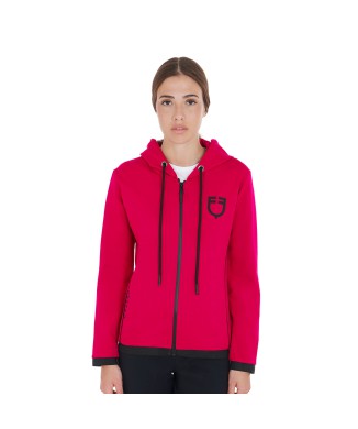 SWEAT-SHIRT FEMME AVEC ZIP SUR LE DEVANT EN TISSU TECHNIQUE INTERLOCK