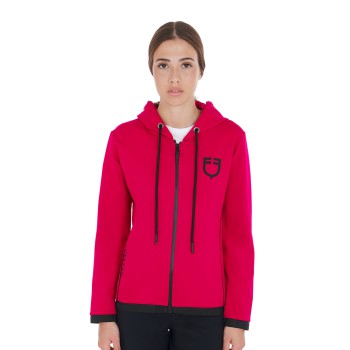 SWEAT-SHIRT FEMME AVEC ZIP SUR LE DEVANT EN TISSU TECHNIQUE INTERLOCK