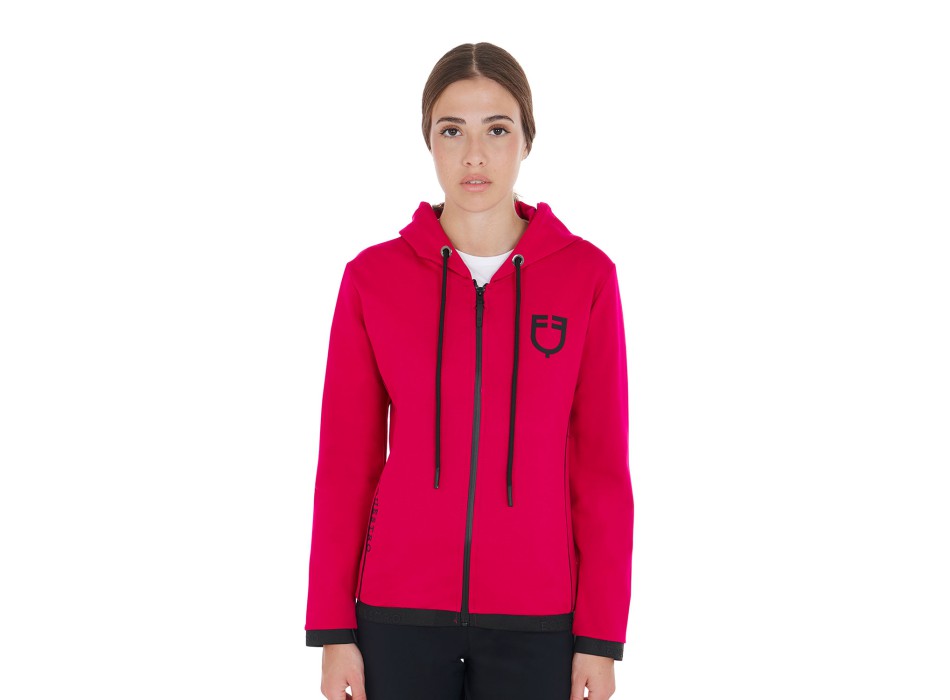 SWEAT-SHIRT FEMME AVEC ZIP SUR LE DEVANT EN TISSU TECHNIQUE INTERLOCK