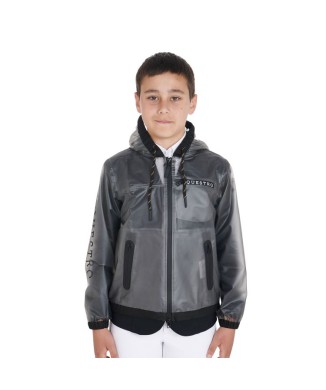 IMPERMÉABLE ENFANT AVEC CAPUCHE ET ZIP COUPE-VENT