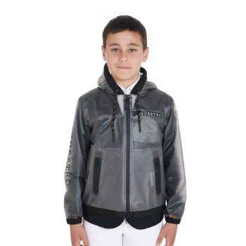 IMPERMÉABLE ENFANT AVEC CAPUCHE ET ZIP COUPE-VENT