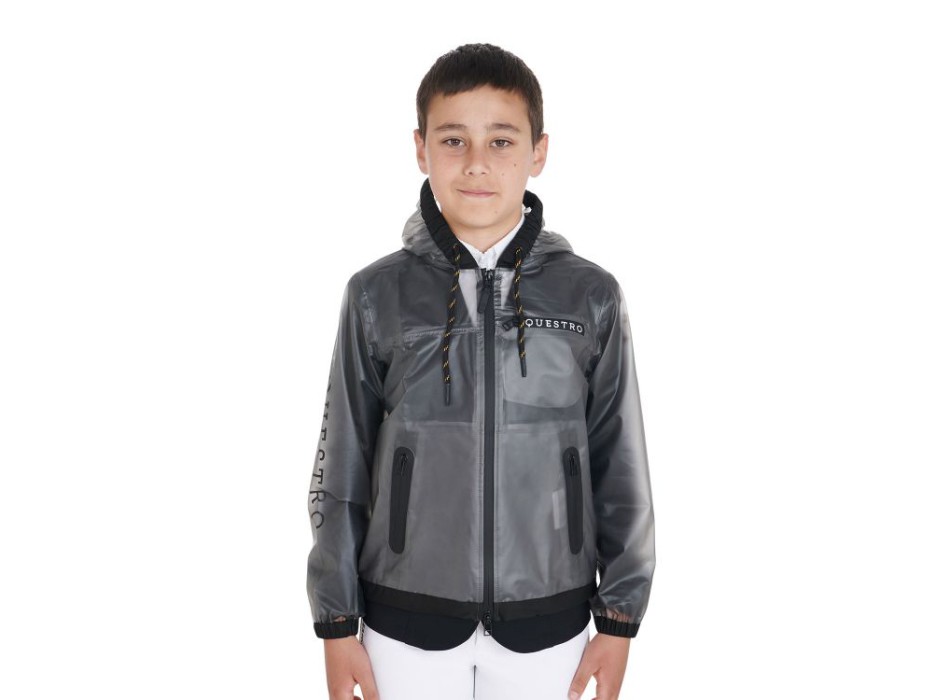 IMPERMÉABLE ENFANT AVEC CAPUCHE ET ZIP COUPE-VENT