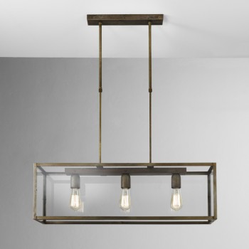 Lampe à suspension en fer et verre LONDON 205.04.FF IL FANALE