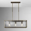 Lampe à suspension en fer et verre LONDON 205.04.FF IL FANALE