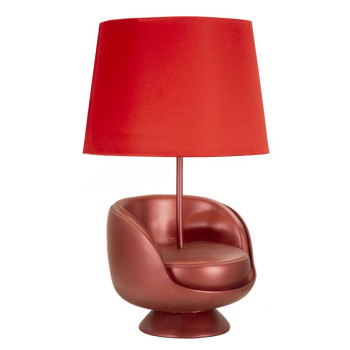 LAMPE DE CHEVET ROUGE MIDCENTURY