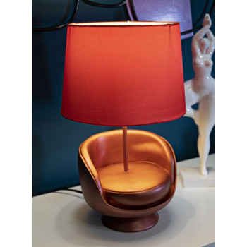 LAMPE DE CHEVET ROUGE MIDCENTURY