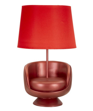 LAMPE DE CHEVET ROUGE MIDCENTURY