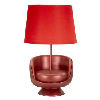 LAMPE DE CHEVET ROUGE MIDCENTURY