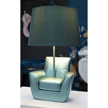 LAMPE DE CHEVET TURQUOISE DU MILIEU DU SIÈCLE