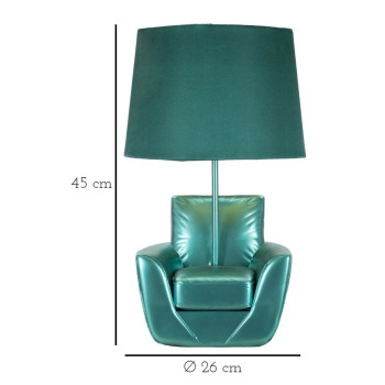 LAMPE DE CHEVET TURQUOISE DU MILIEU DU SIÈCLE