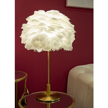 LAMPE DE TABLE PLUME BOULE